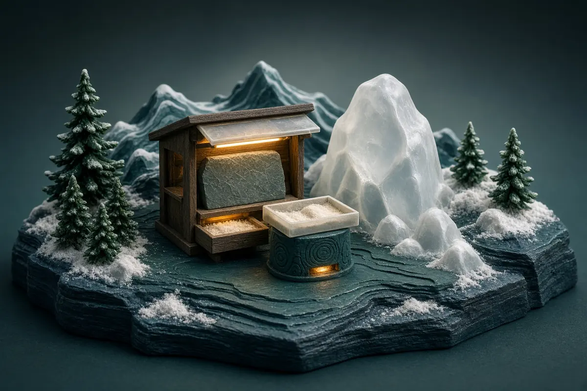 A reusable blank slate rests in an open alpine drawer beside a tray for erased marks.